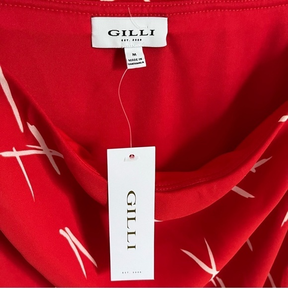 NWT Gilli Women’s Midi Length Abstract Print Skirt Red White Orange Size Medium - Picture 4 of 6